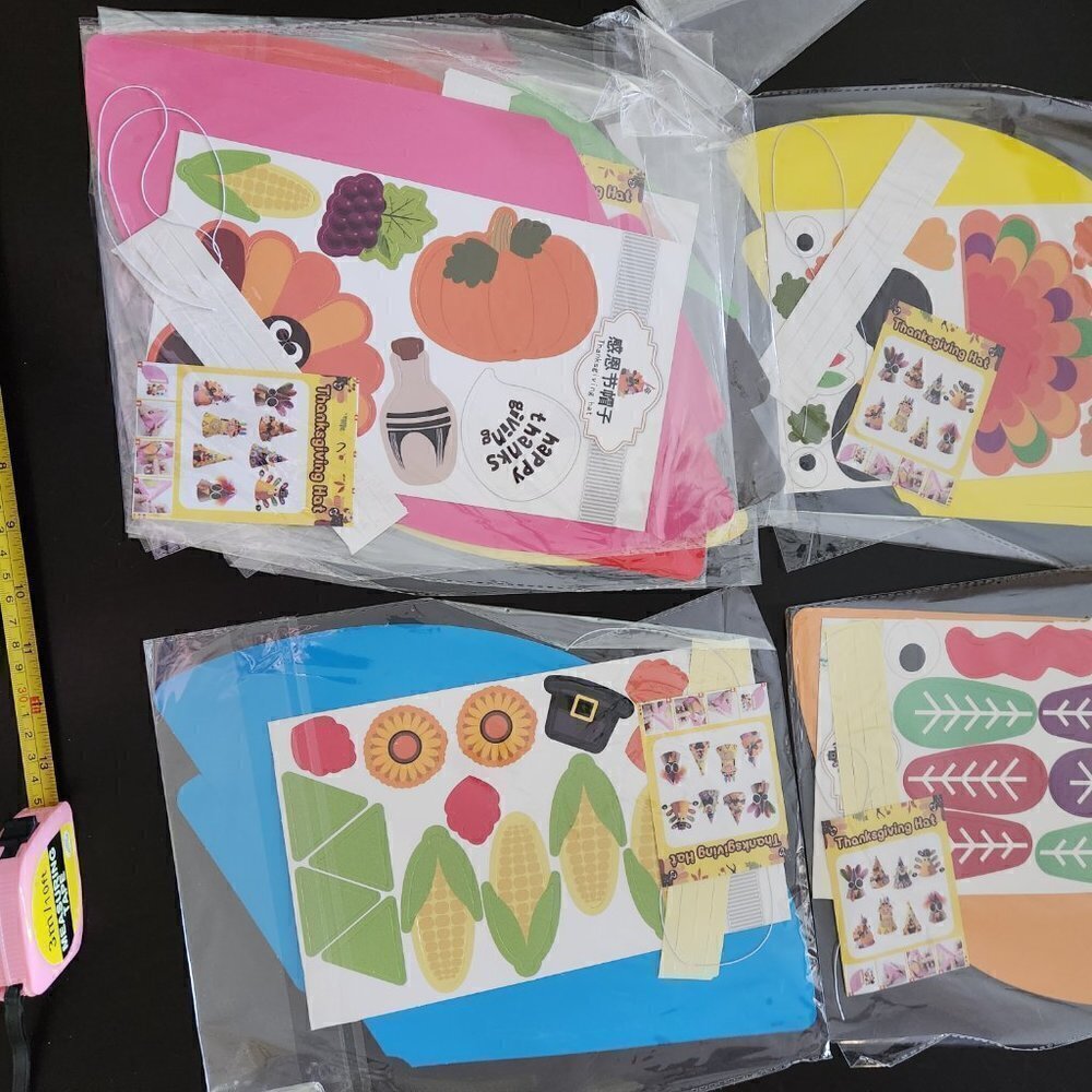 Thanksgiving Party Hats Craft Kit for Eight - Picture 3 of 4